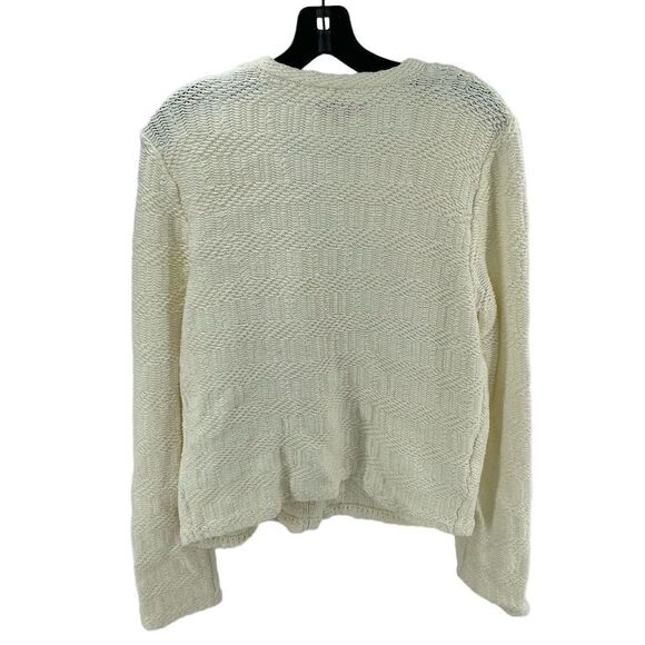 Loft cream jacket boho shacket chunky knit moto angle zip large - Picture 15 of 16